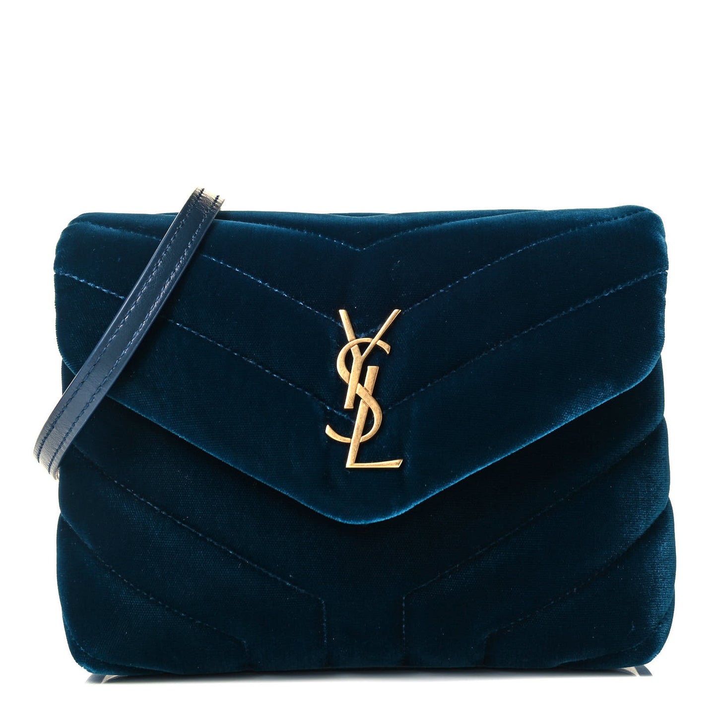 Velvet Y Quilted Monogram Toy Loulou Crossbody Bag Dark Ottanio
