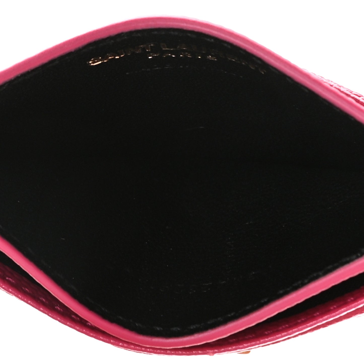 Grain De Poudre Matelasse Chevron Monogram Credit Card Case Fresh Fuxia