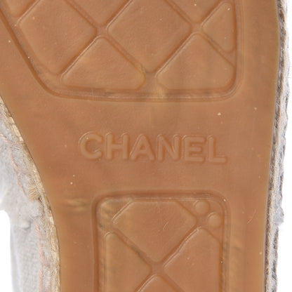Chanel Linen CC Espadrilles 37 Beige Black 8 of 17