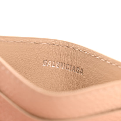 Balenciaga Grained Calfskin Logo Cash Rounded Card Holder Beige 6 of 8