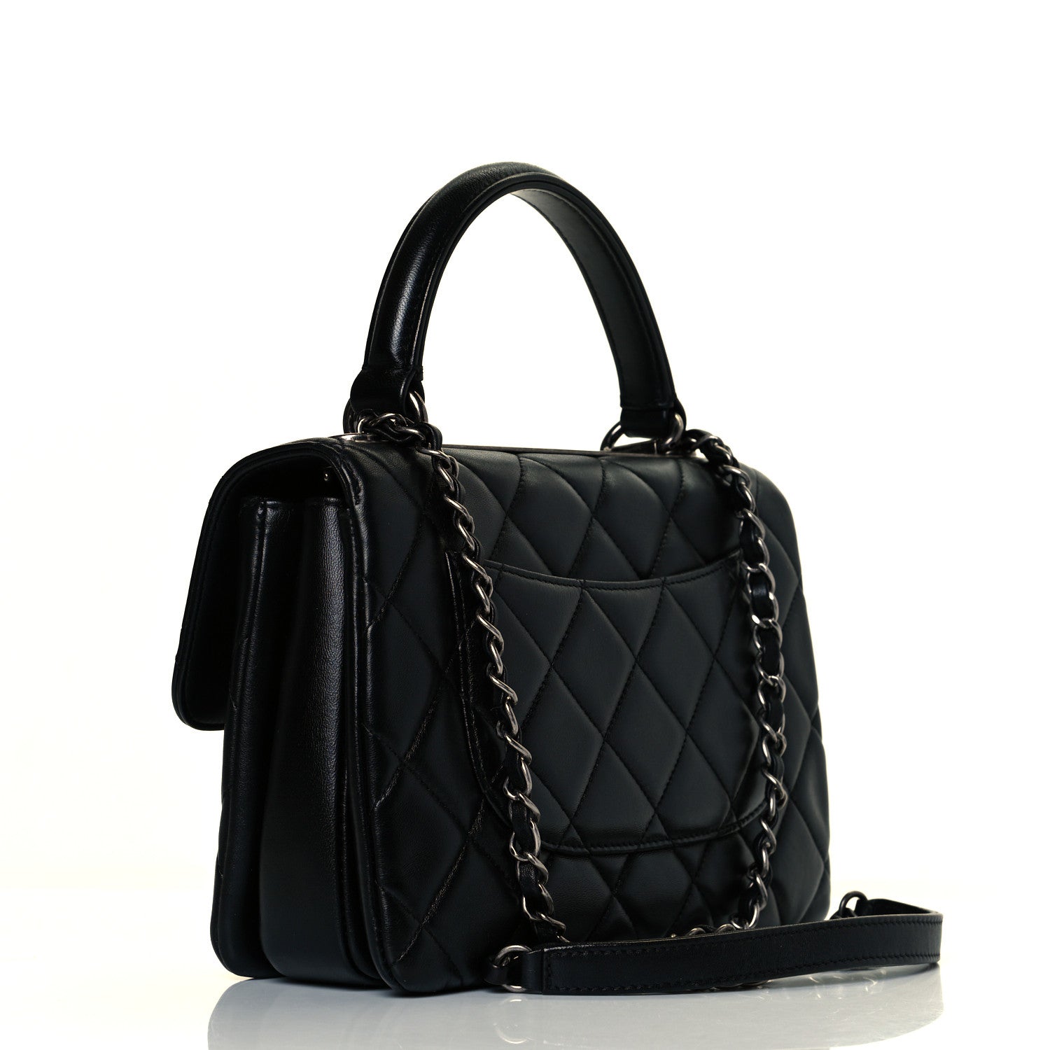 Chanel Lambskin Quilted Small Trendy CC Dual Handle Flap Bag Black 4 of 13