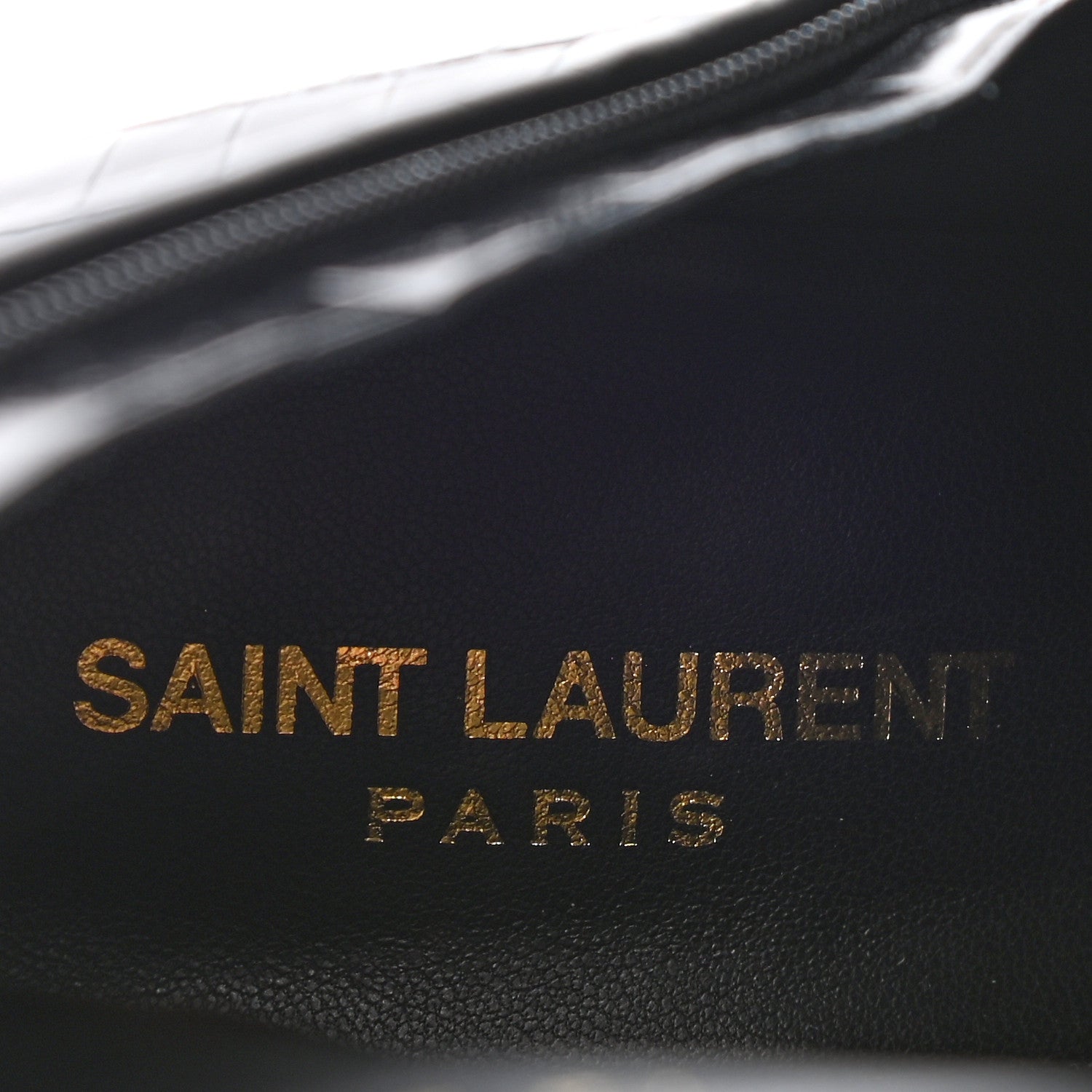 Saint Laurent Shiny Crocodile Embossed Jane 90 Zip Booties 39.5 Black 7 of 9