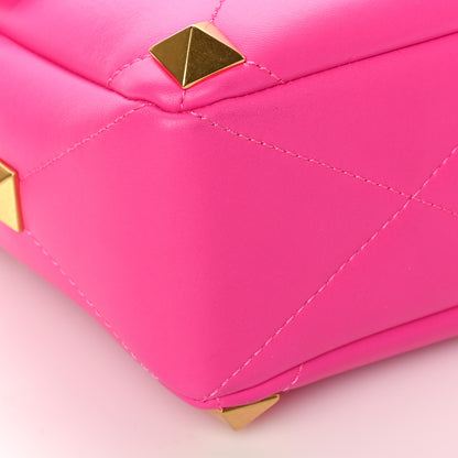 Valentino Garavani Nappa Large Roman Stud Shoulder Bag Pink PP 7 of 8