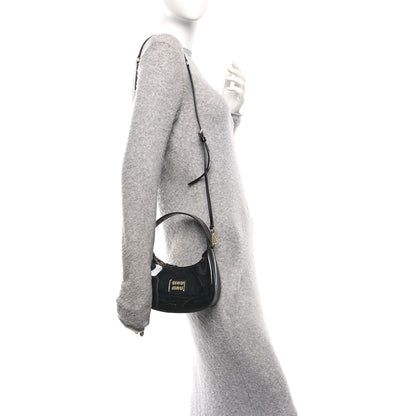 Miu Miu Patent Mini Hobo Black 2 of 9