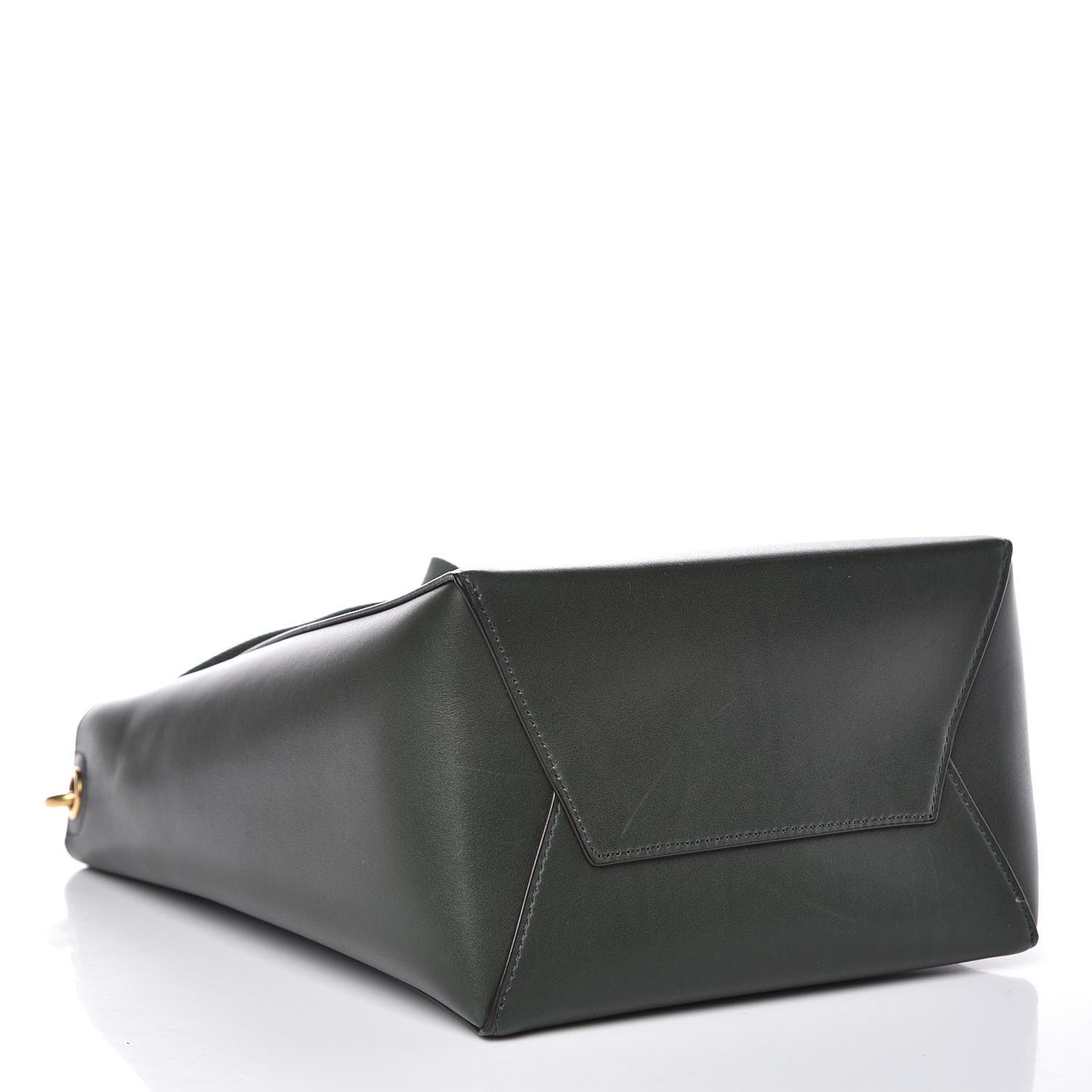 Smooth Calfskin Small Sangle Bucket Bag Bottle Green