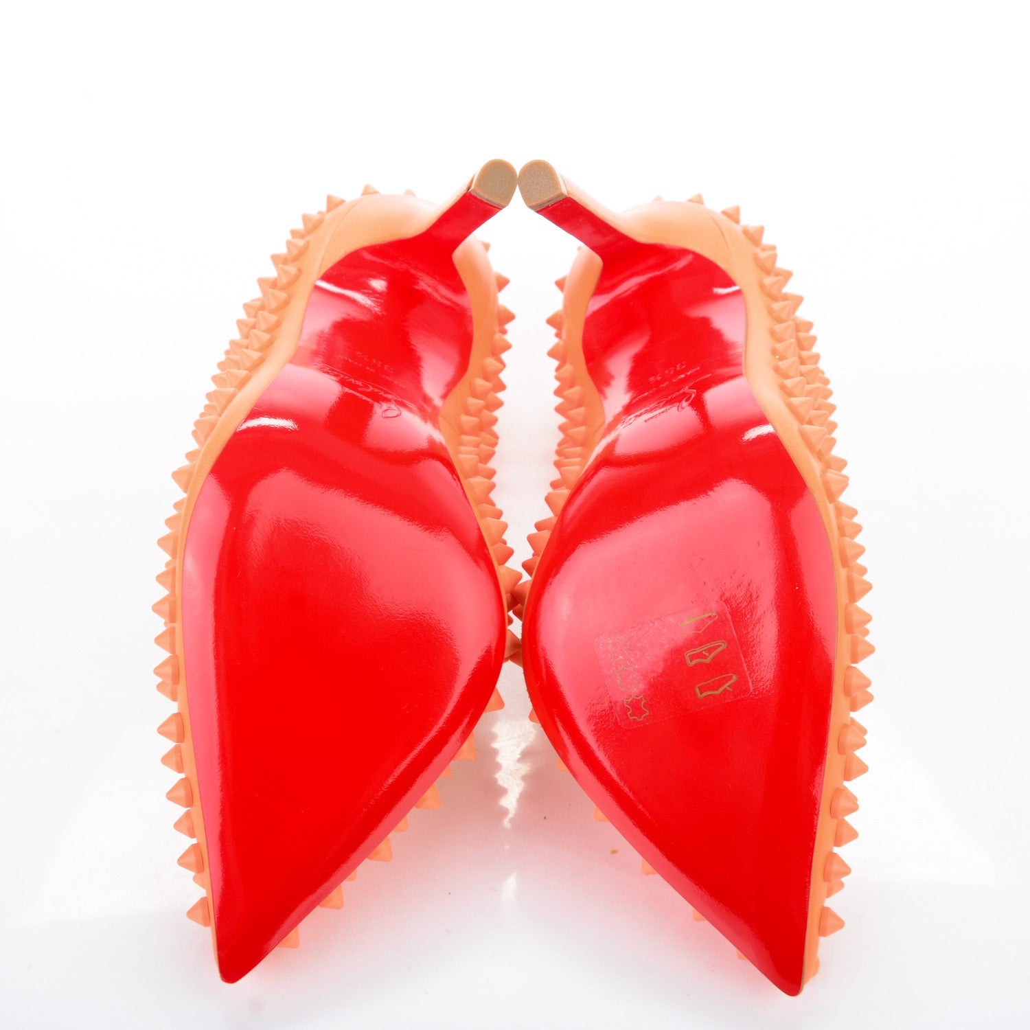 Christian Louboutin Nappa Pigalle Spikes 120 Pumps 35.5 Mango 5 of 8