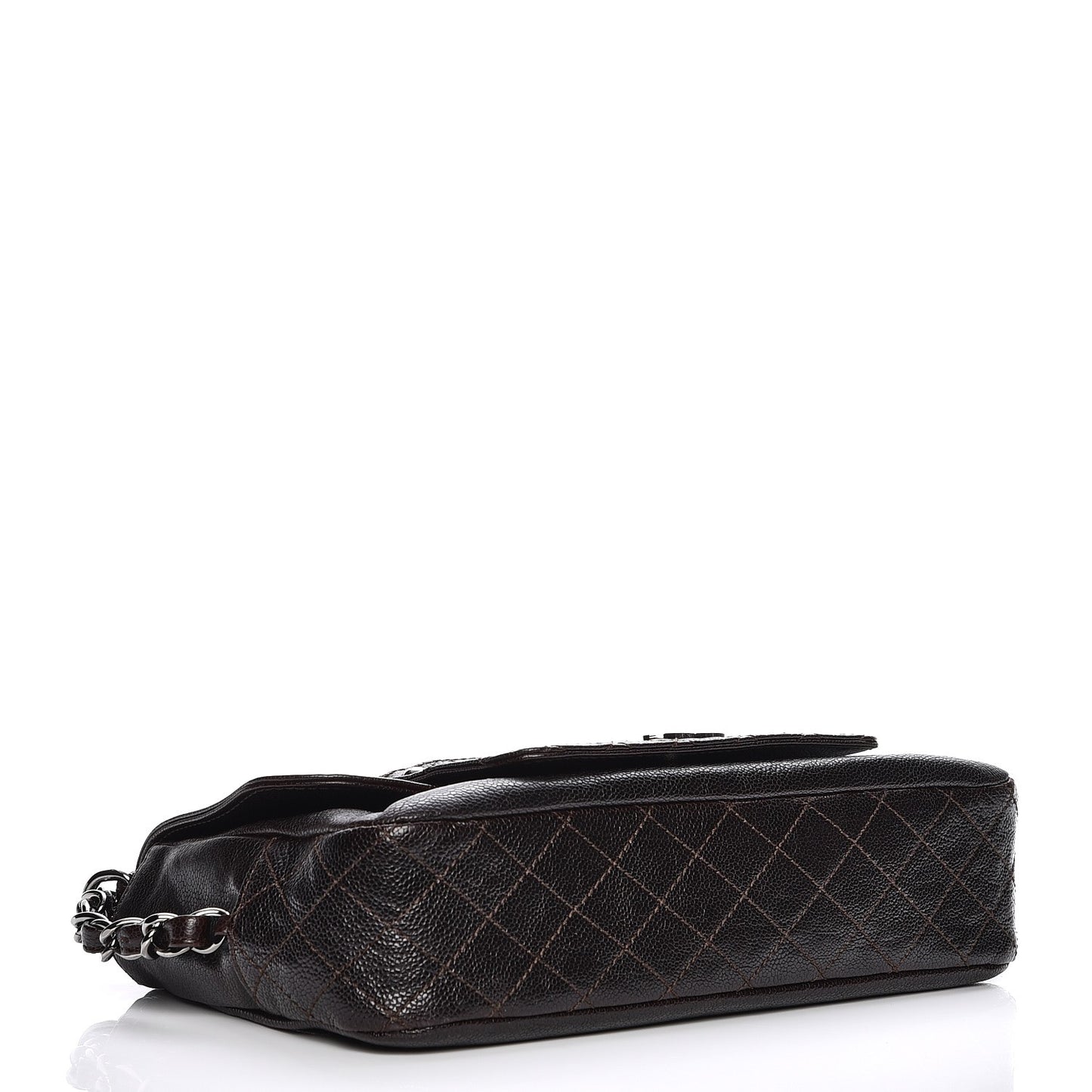 Glazed Caviar Small Pocket In The City Shoulder Bag Brown