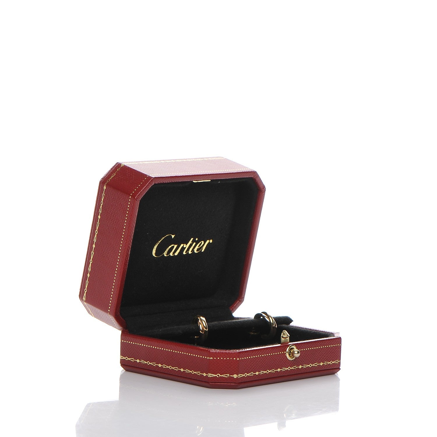 Cartier 18K Pink Yellow White Gold 13mm Trinity Hoop Earrings 8 of 8