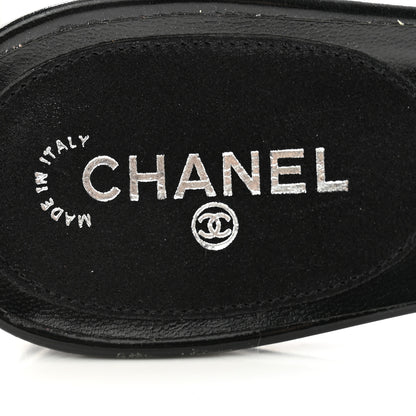 Chanel Patent Crystal Embellished Sandals 40 Black 6 of 9