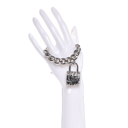 Chanel Plexiglass Pearl CC Padlock Bracelet Silver 2 of 7
