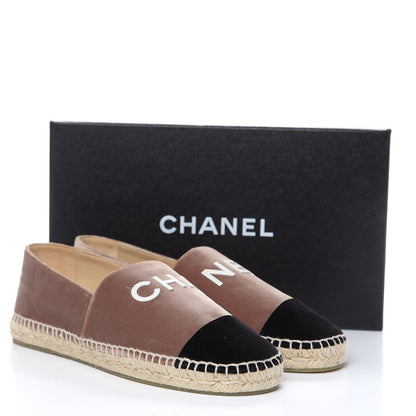 Chanel Velvet Logo Espadrilles 40 Beige Black 9 of 9