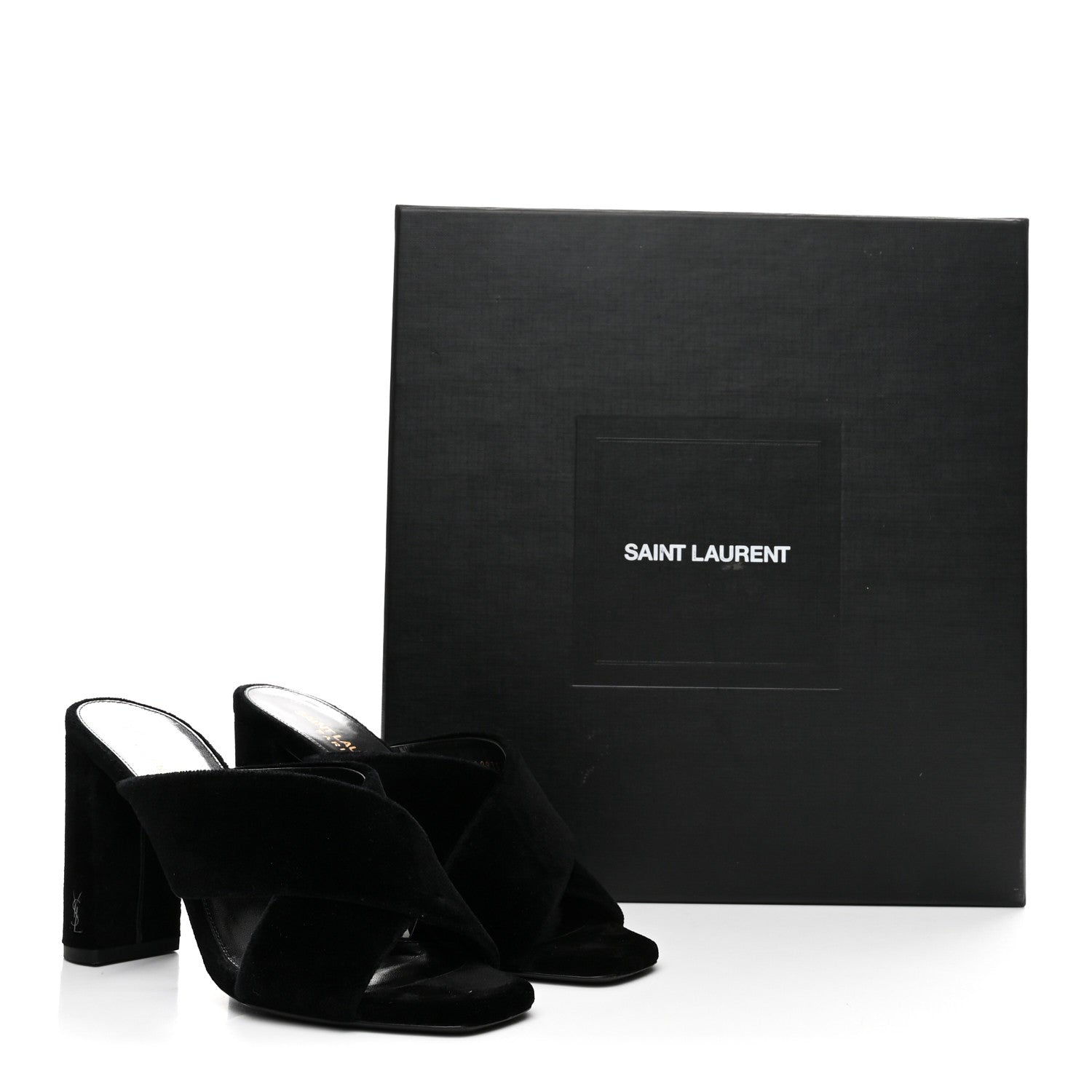 Saint Laurent Velvet LouLou Mules 36 Black 9 of 9