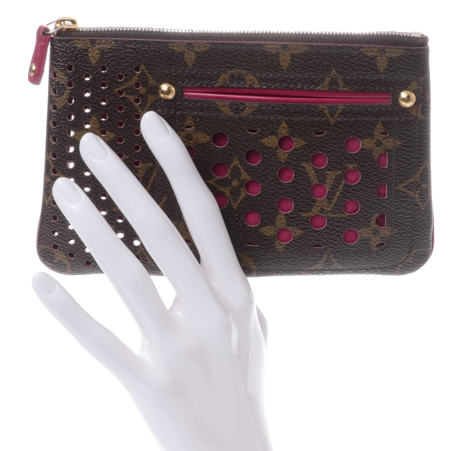 Louis Vuitton Monogram Perforated Pochette Plat Fuchsia 2 of 7