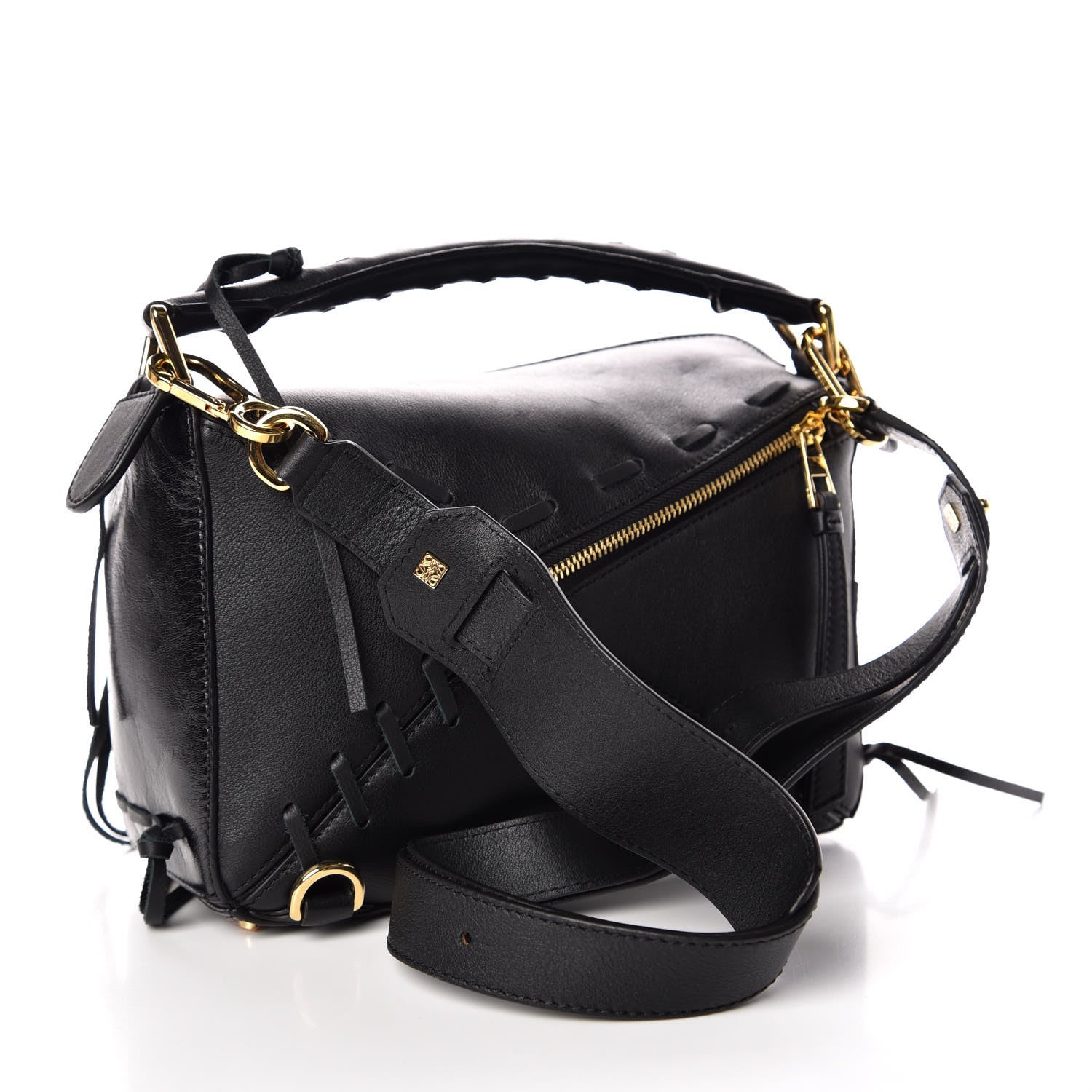 Loewe Calfskin Small Whipstitch Puzzle Bag Black 3 of 9