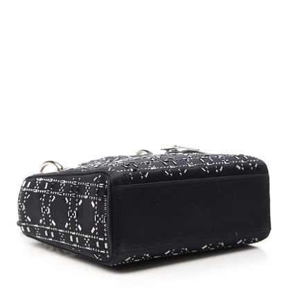 Christian Dior Satin Crystal Cannage Mini Lady Dior Black 4 of 10