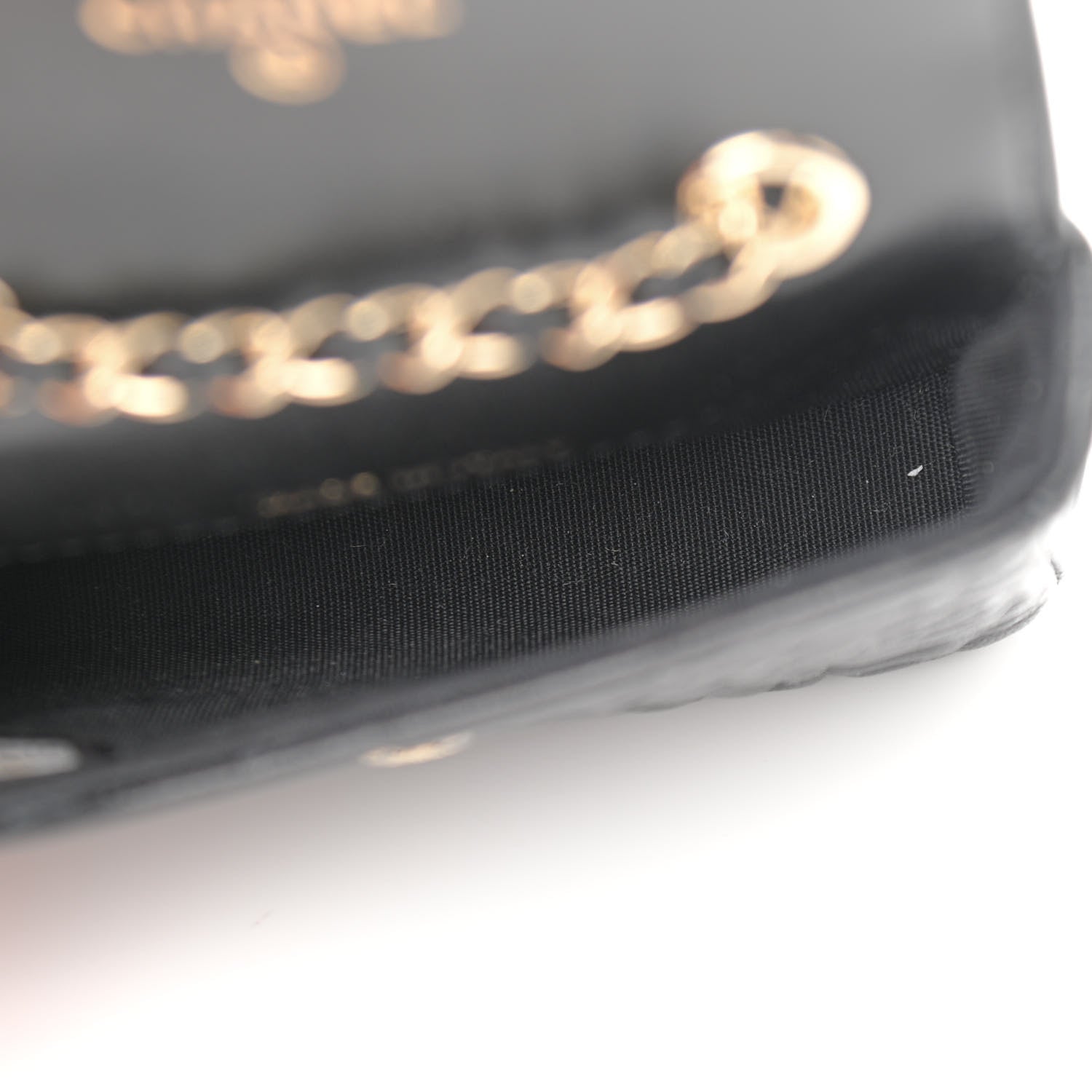 Chanel Lambskin Camellia Embossed Chain Belt Bag Black 5 of 12