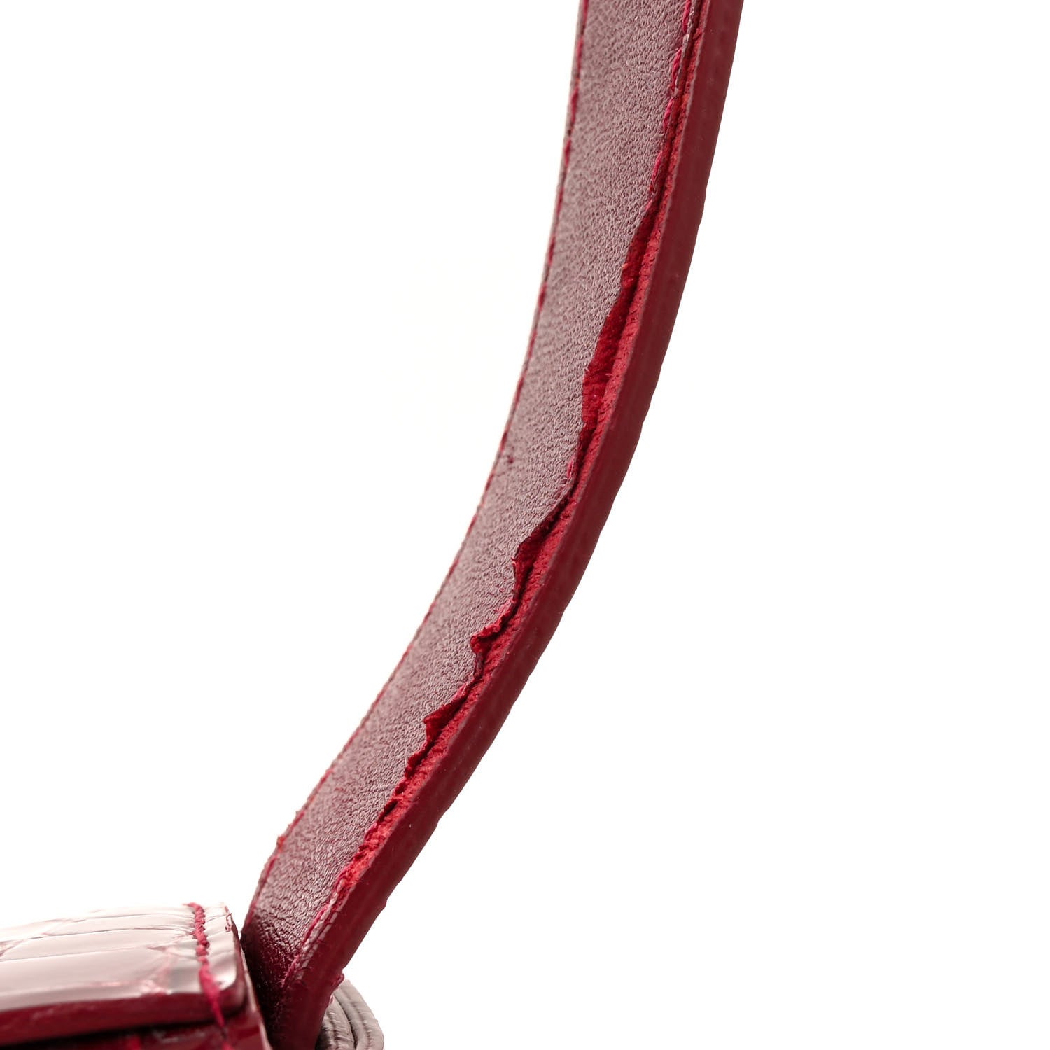 Bottega Veneta Gloss Calfskin Croc Embossed Intreccio Cassette Crossbody Bag Cherry 12 of 14