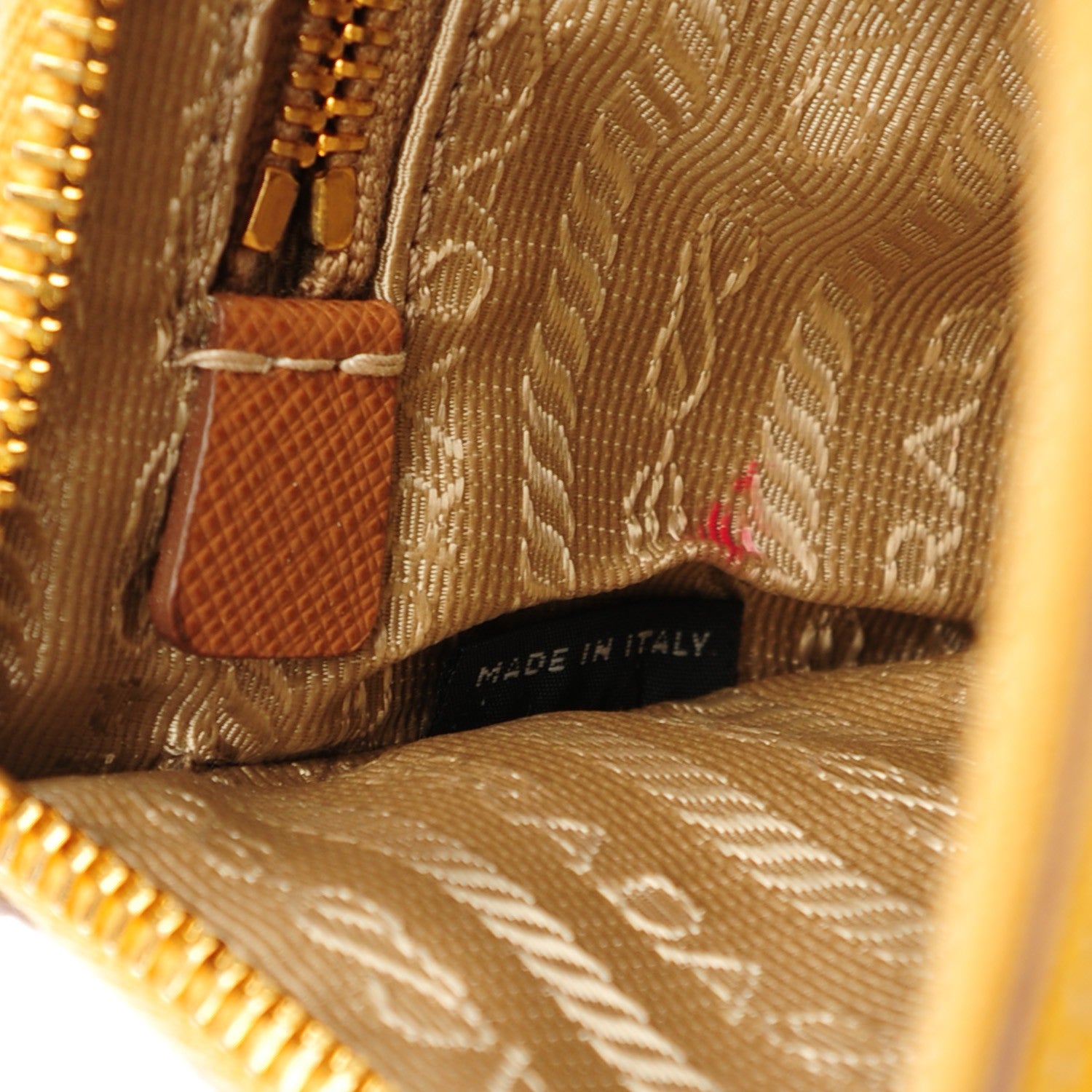 Prada Saffiano Bi-Color Wristlet Clutch Caramel Mimosa 7 of 9