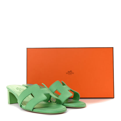 Hermes Epsom Oasis Sandals 36 Vert Pomme 9 of 9