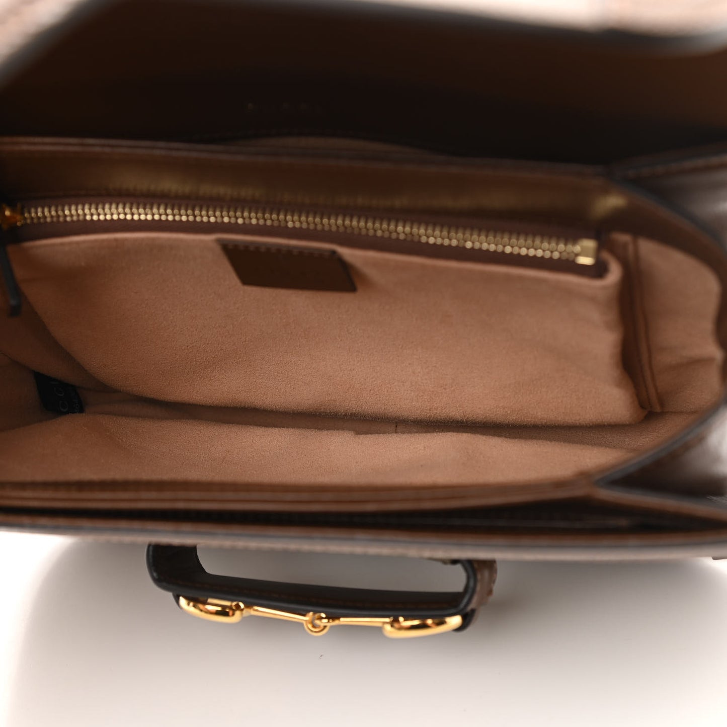 GG Supreme Monogram Horsebit 1955 Shoulder Bag Beige Brown Sugar
