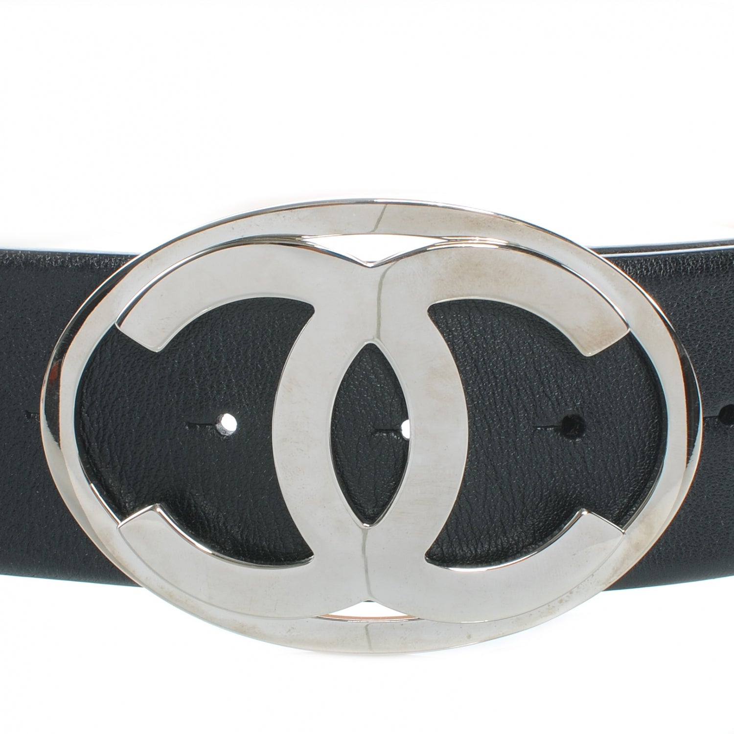 Chanel Leather CC Logo Belt 85 34 Black 3 of 6