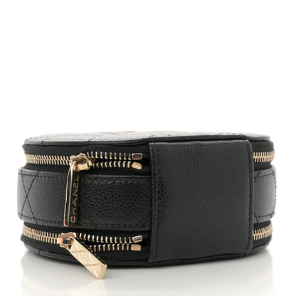 Chanel Caviar Quilted Round Handle With Care Vanity With Chain Black 4 of 10