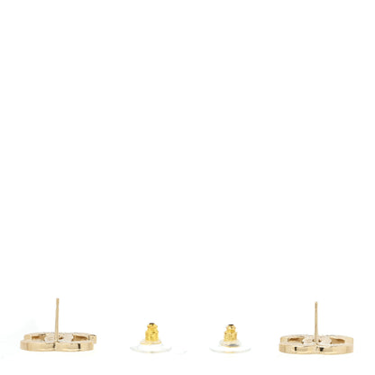 Chanel Crystal CC Earrings Gold 3 of 5