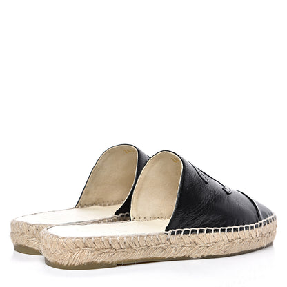 Chanel Goatskin Patent CC Espadrille Mules 36 Black 4 of 10
