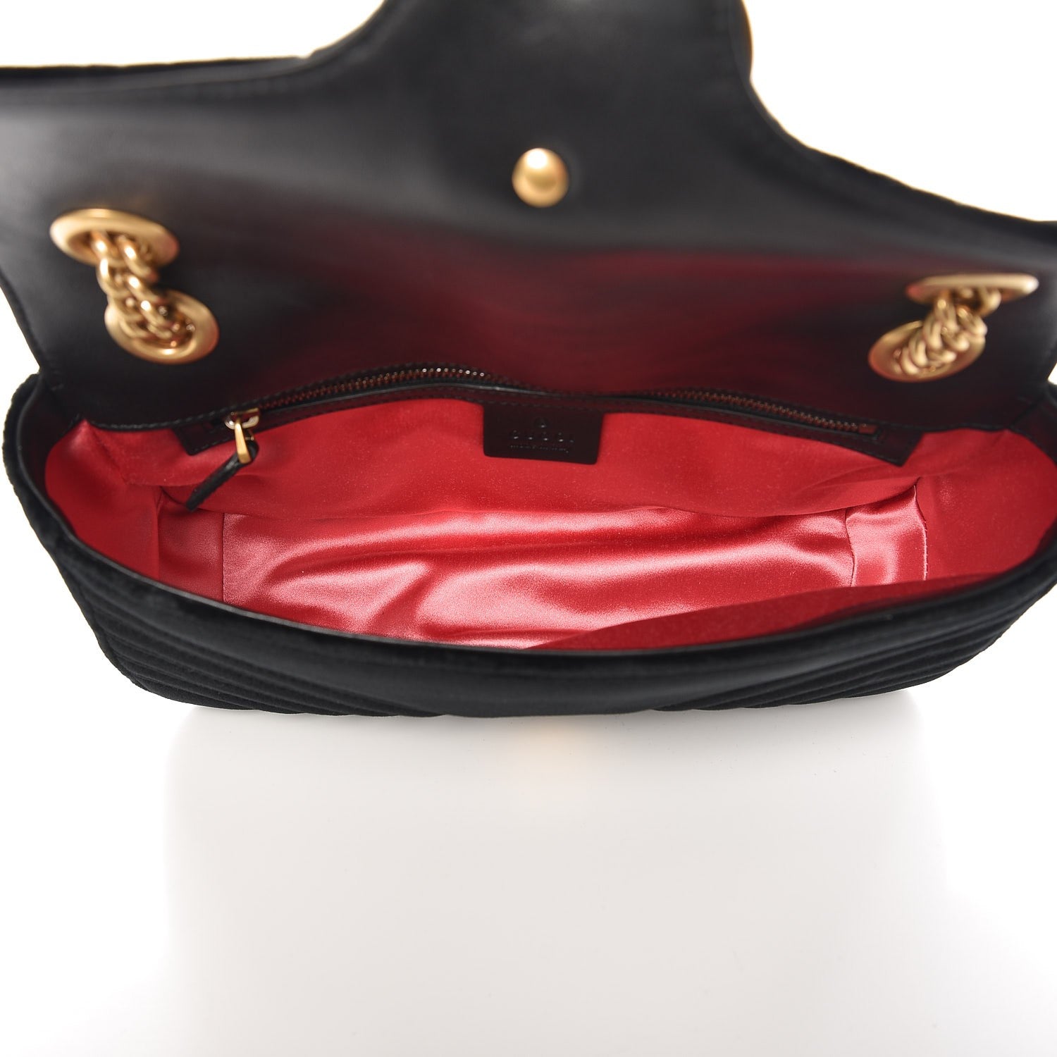 Gucci Velvet Matelasse Small GG Marmont Shoulder Bag Black 5 of 7