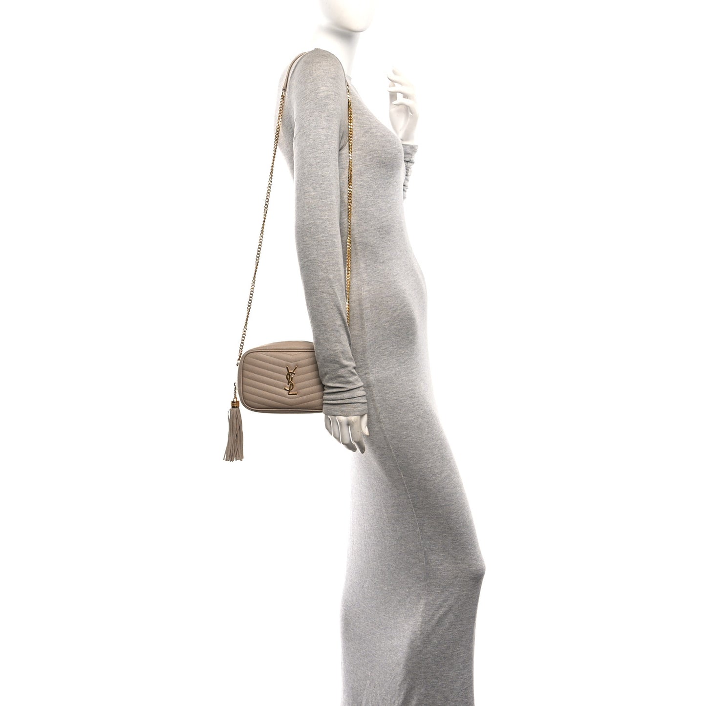 Grain De Poudre Matelasse Monogram Mini Lou Camera Bag Dark Beige