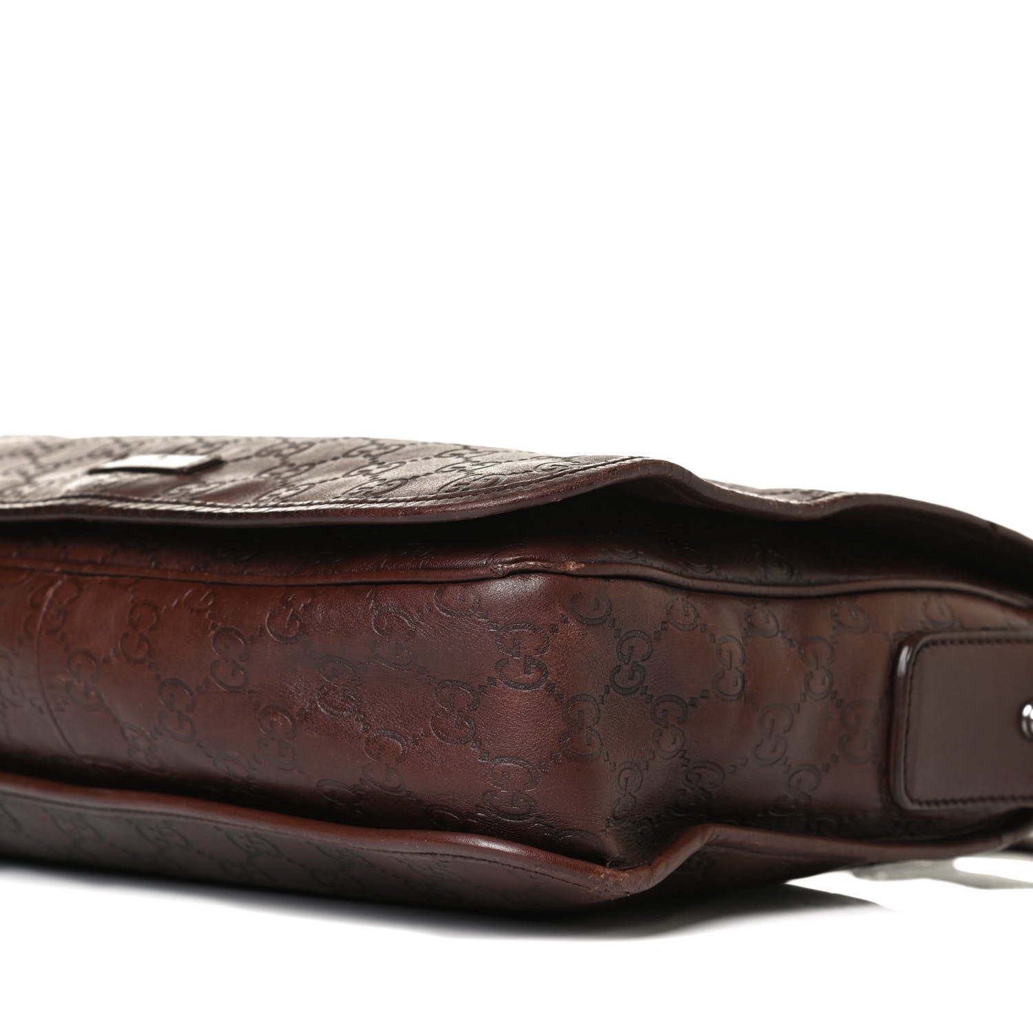 Gucci Guccissima Flap Messenger Bag Dark Brown 10 of 30