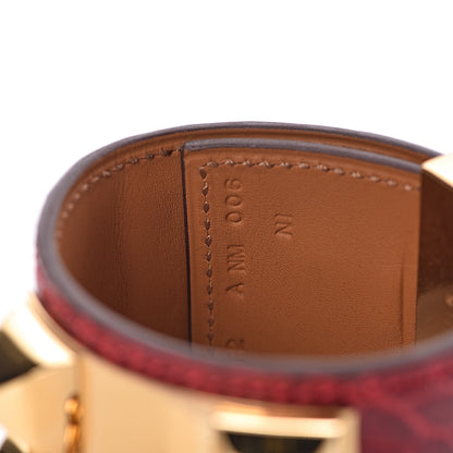 Hermes Shiny Alligator Collier De Chien CDC Bracelet size T2 Braise 6 of 7