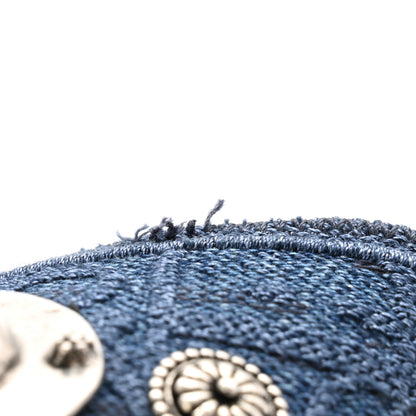 Christian Dior Oblique Denim Studded Shoulder Strap Blue 6 of 7