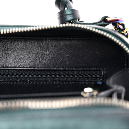 Chanel Iridescent Caviar Quilted Medium CC Filigree Vanity Case Dark Turquoise 13 of 13