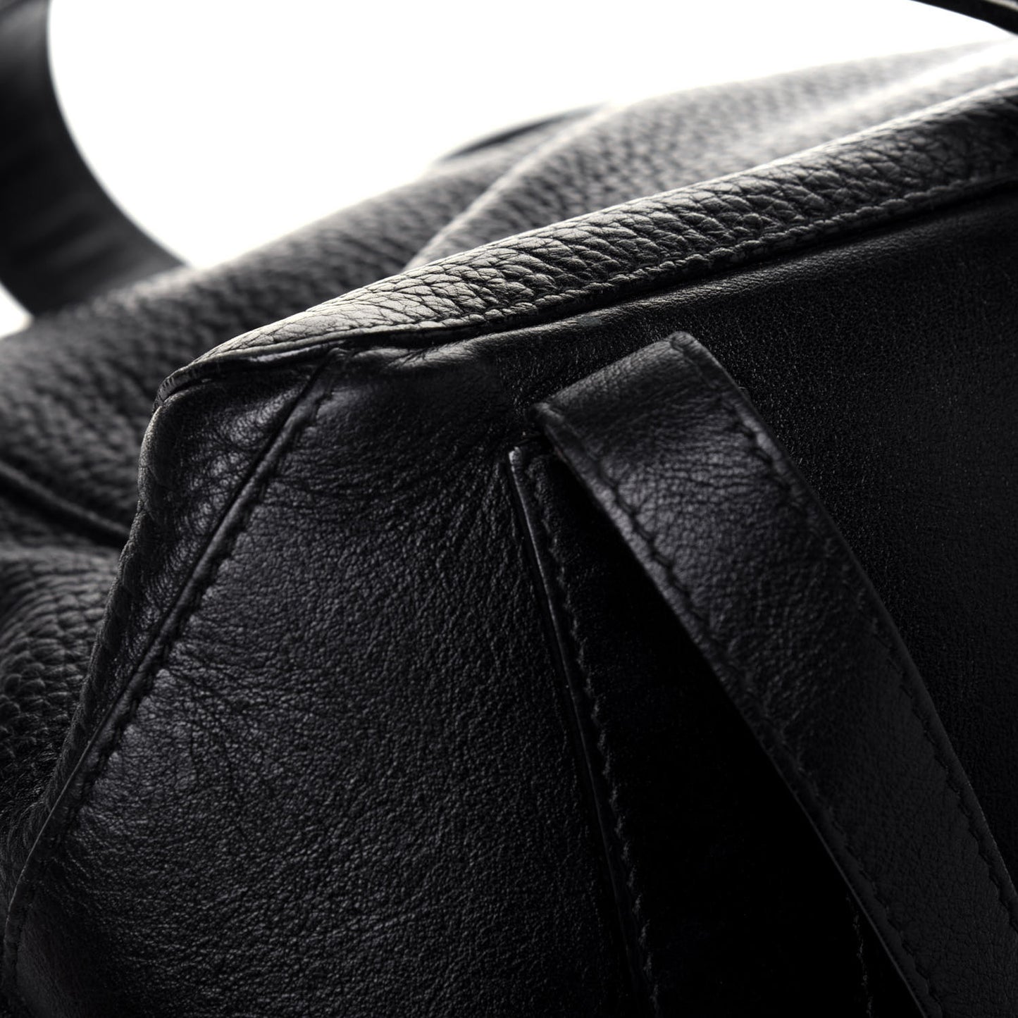 Pebbled Calfskin Small PS Courier Backpack Black