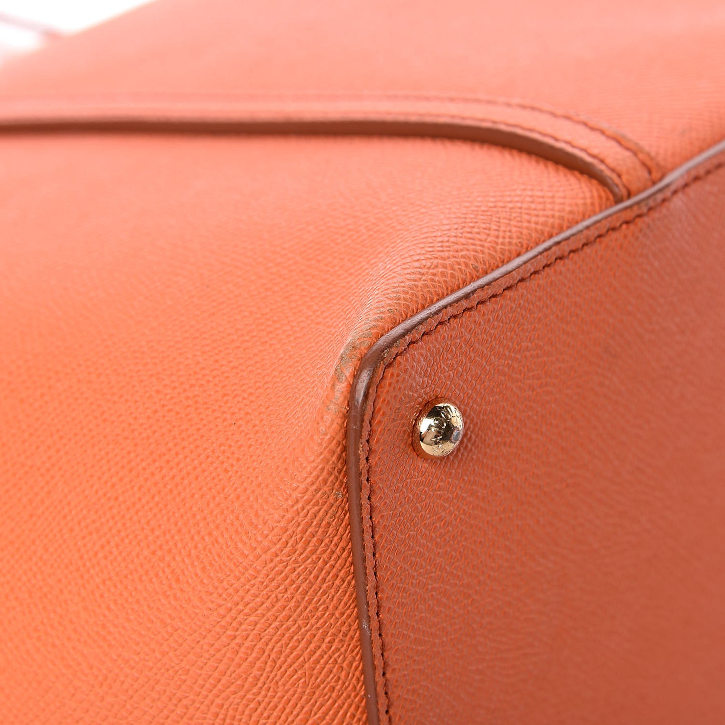 Textured Calfskin Miss Escape Tote Orange