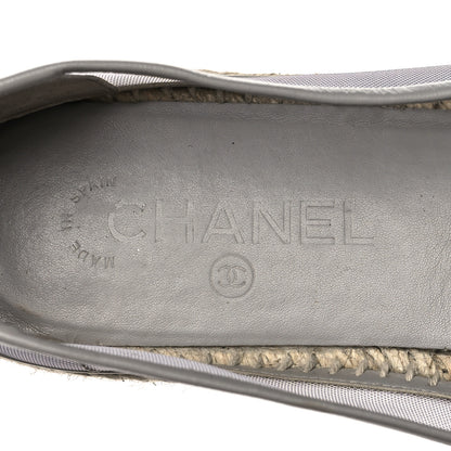 Chanel Mesh Grosgrain CC Espadrilles 40 Grey 6 of 8