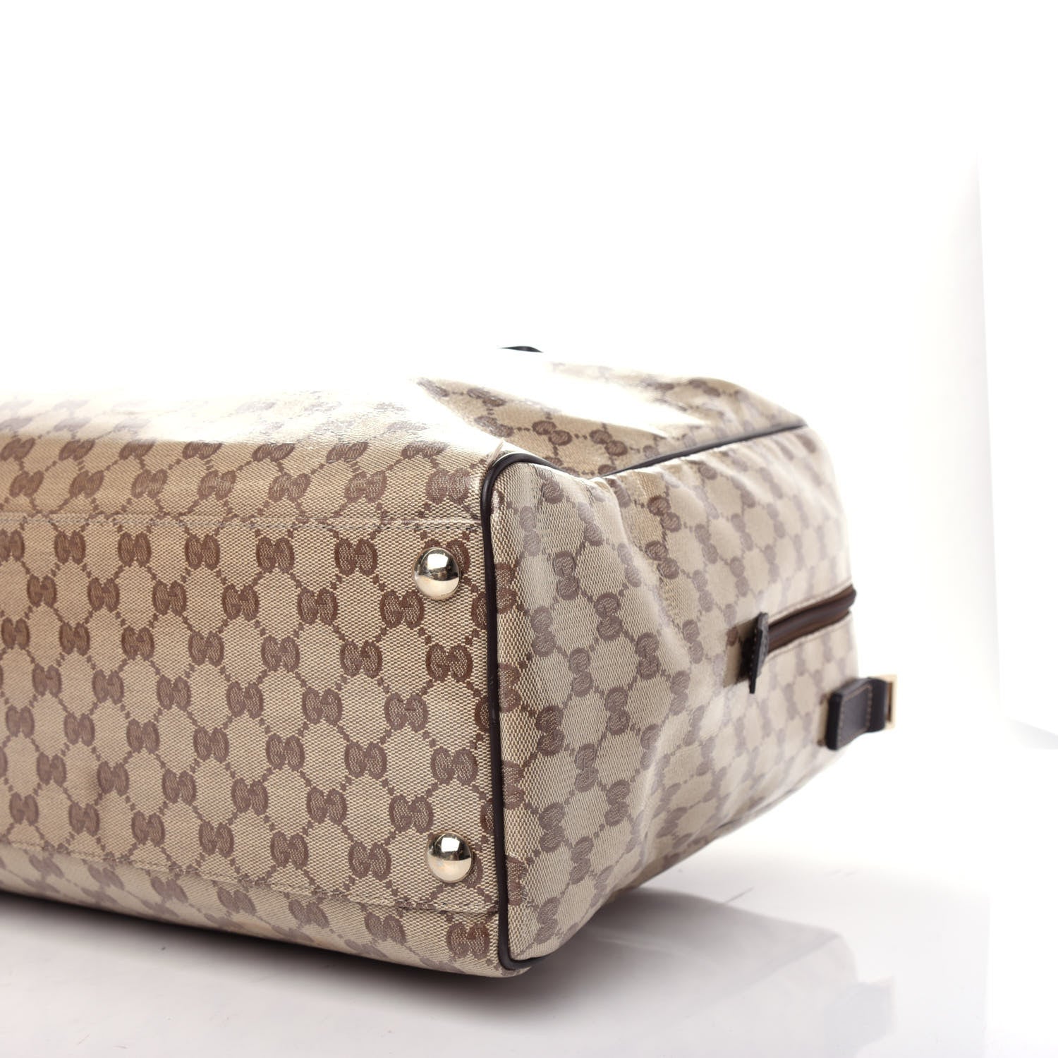 Gucci Crystal Monogram Large Carry On Duffle Bag Dark Brown 8 of 10