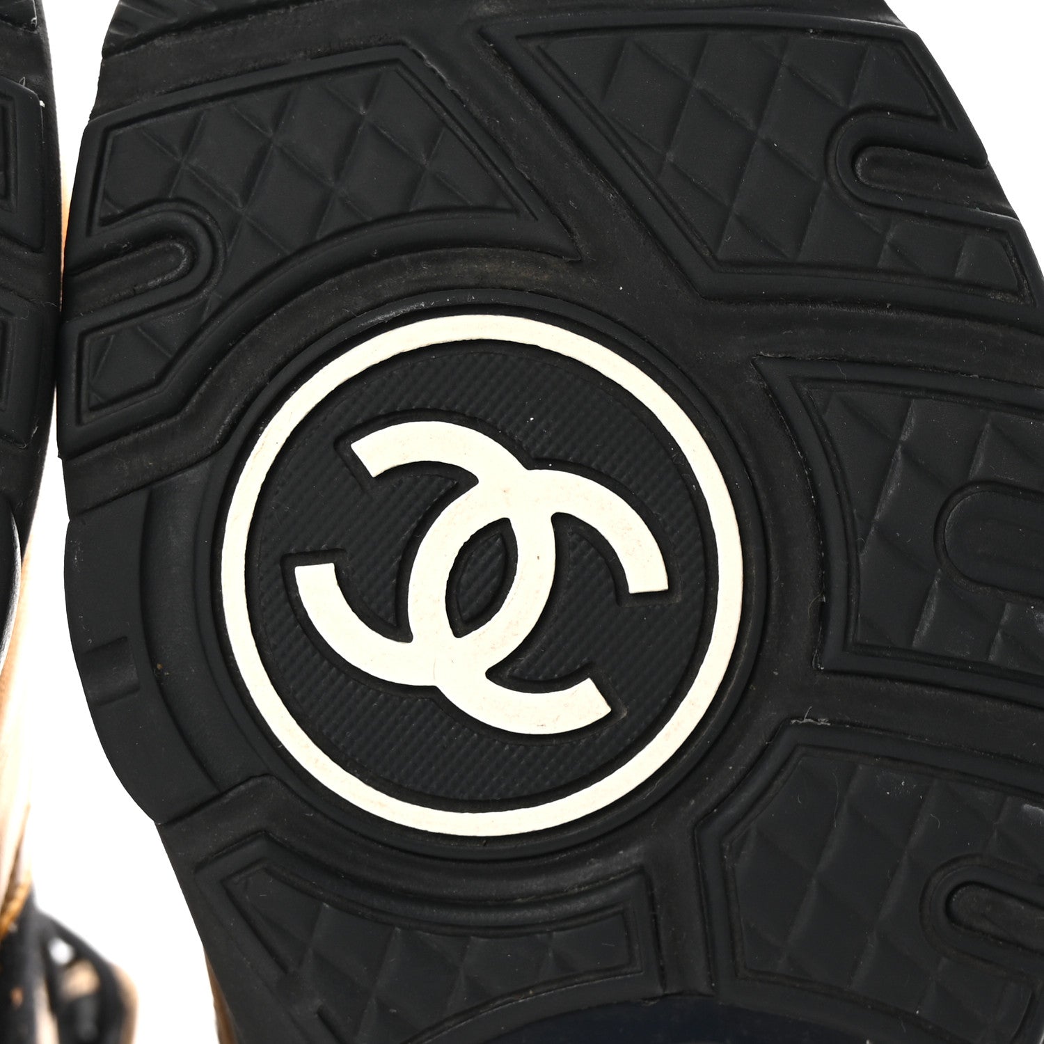 Chanel Satin Lambskin Fabric Tweed CC High Top Sneakers 37.5  Black Gold 7 of 9