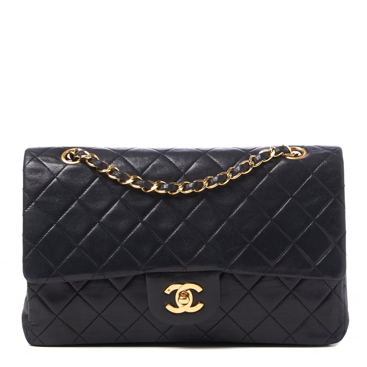 Chanel Lambskin Quilted Medium Double Flap Black 1 of 9