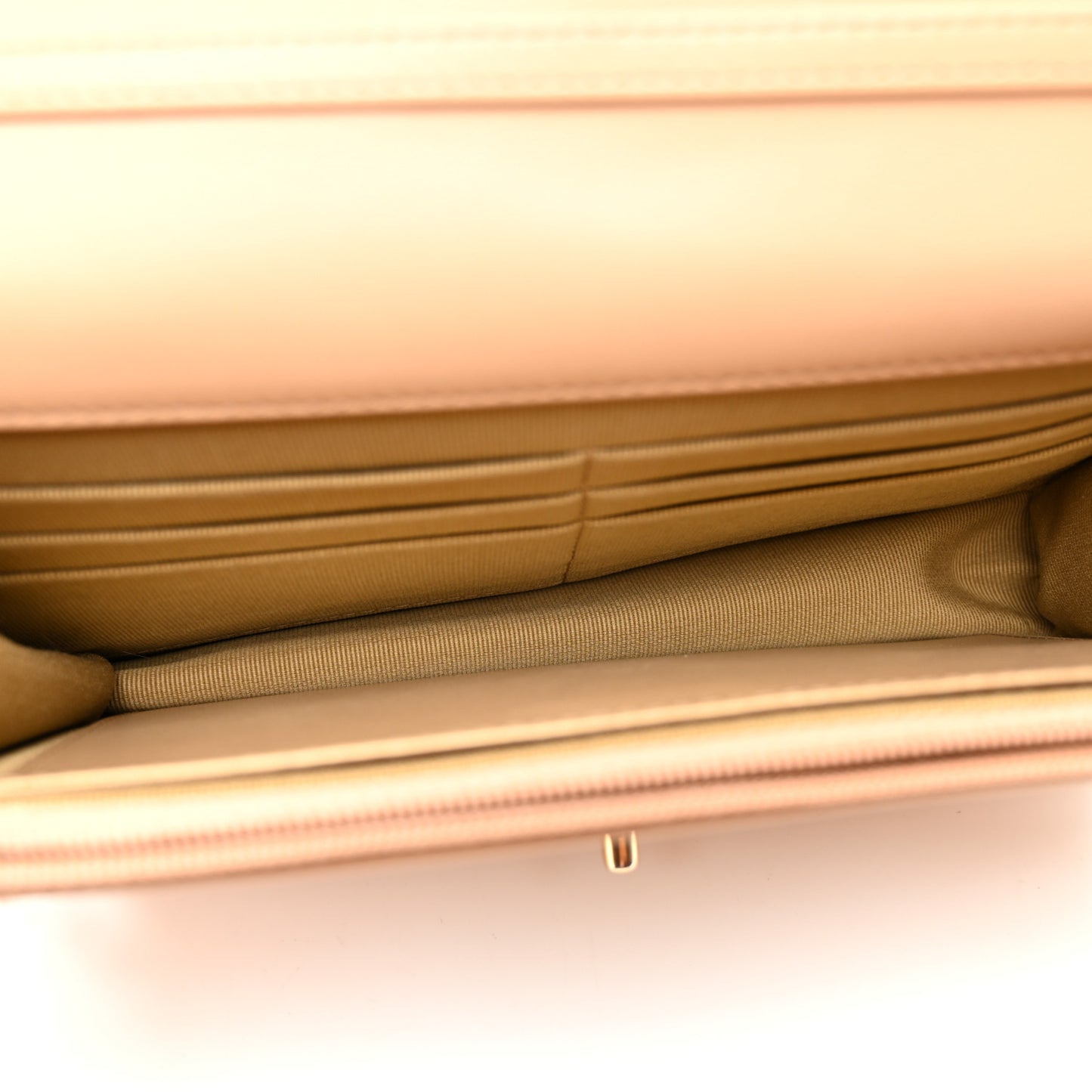 Lambskin Quilted CC Pearl Crush Wallet on Chain WOC Beige