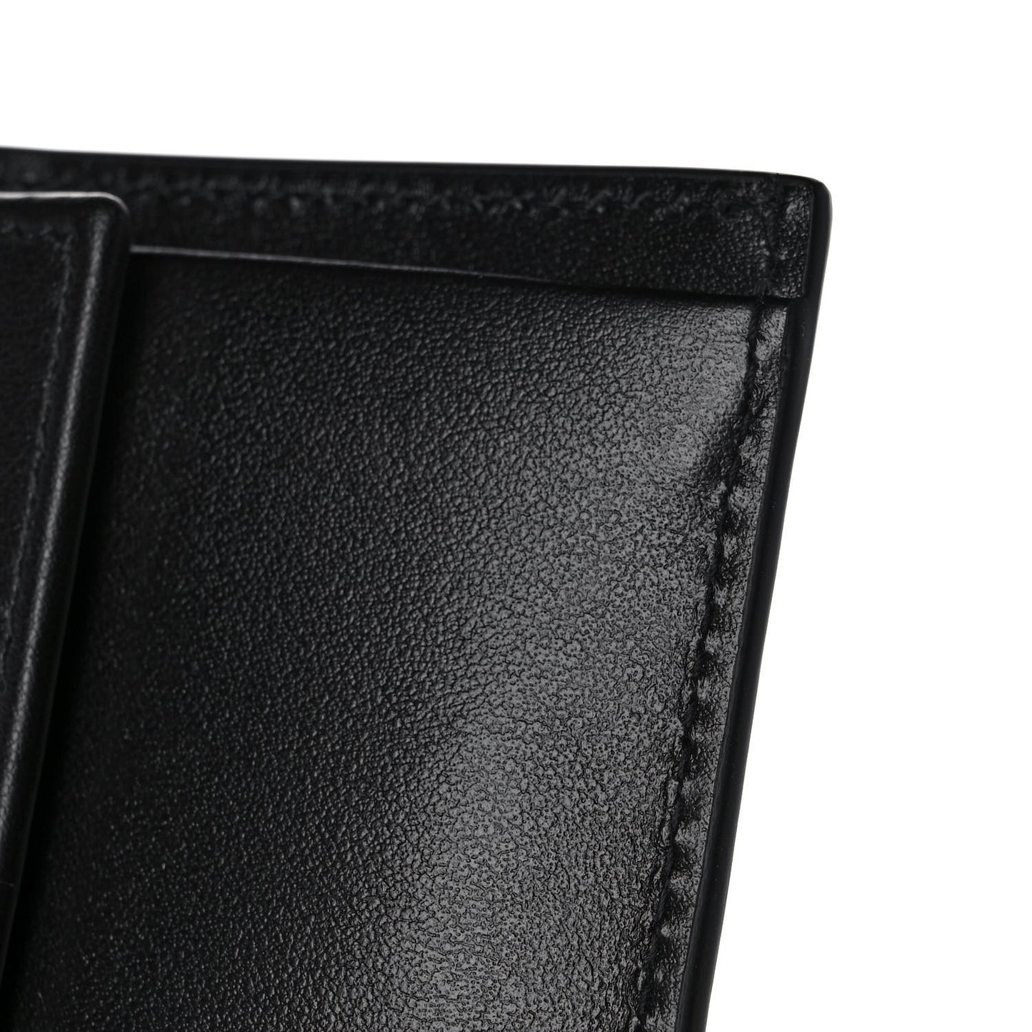 Plutone Calfskin Logo Bi-Fold Wallet Black