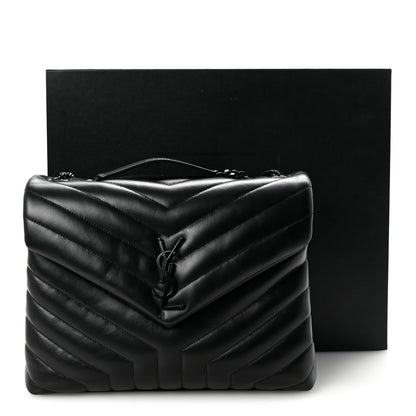 Saint Laurent Calfskin Y Quilted Monogram Monochrome Medium Loulou Chain Satchel Black 10 of 10