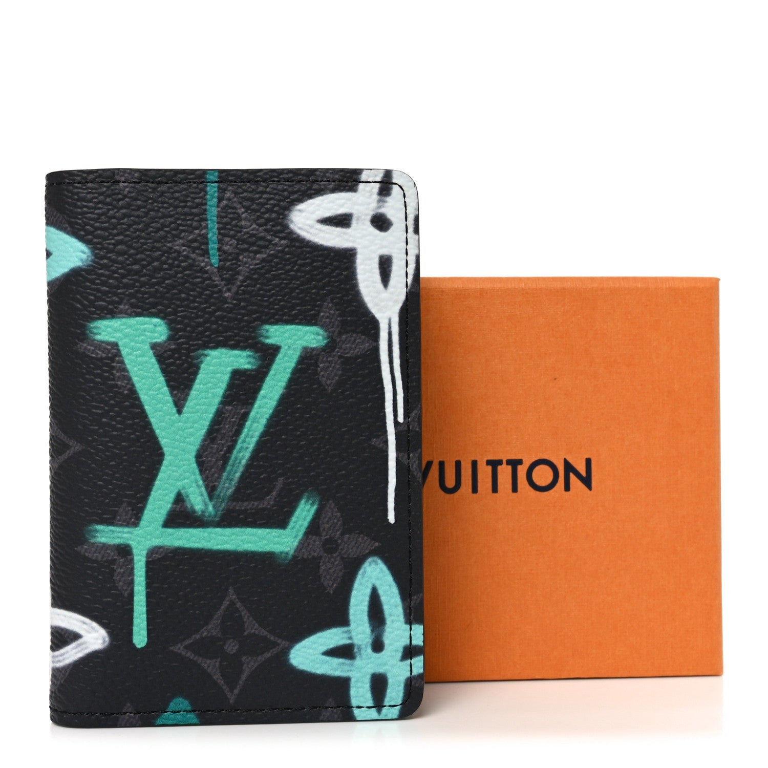 Louis Vuitton Monogram Eclipse LV Graffiti Pocket Organizer Green