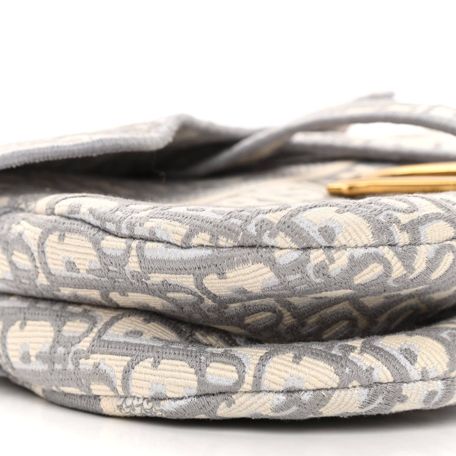 Christian Dior Oblique Embroidered Saddle Bag Gray 9 of 10