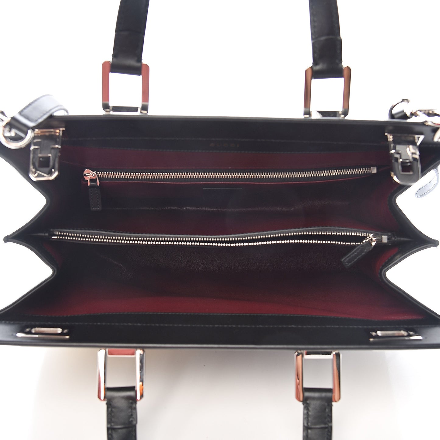 Smooth Calfskin Diagonal Striped Medium Zumi Top Handle Bag Black Beige