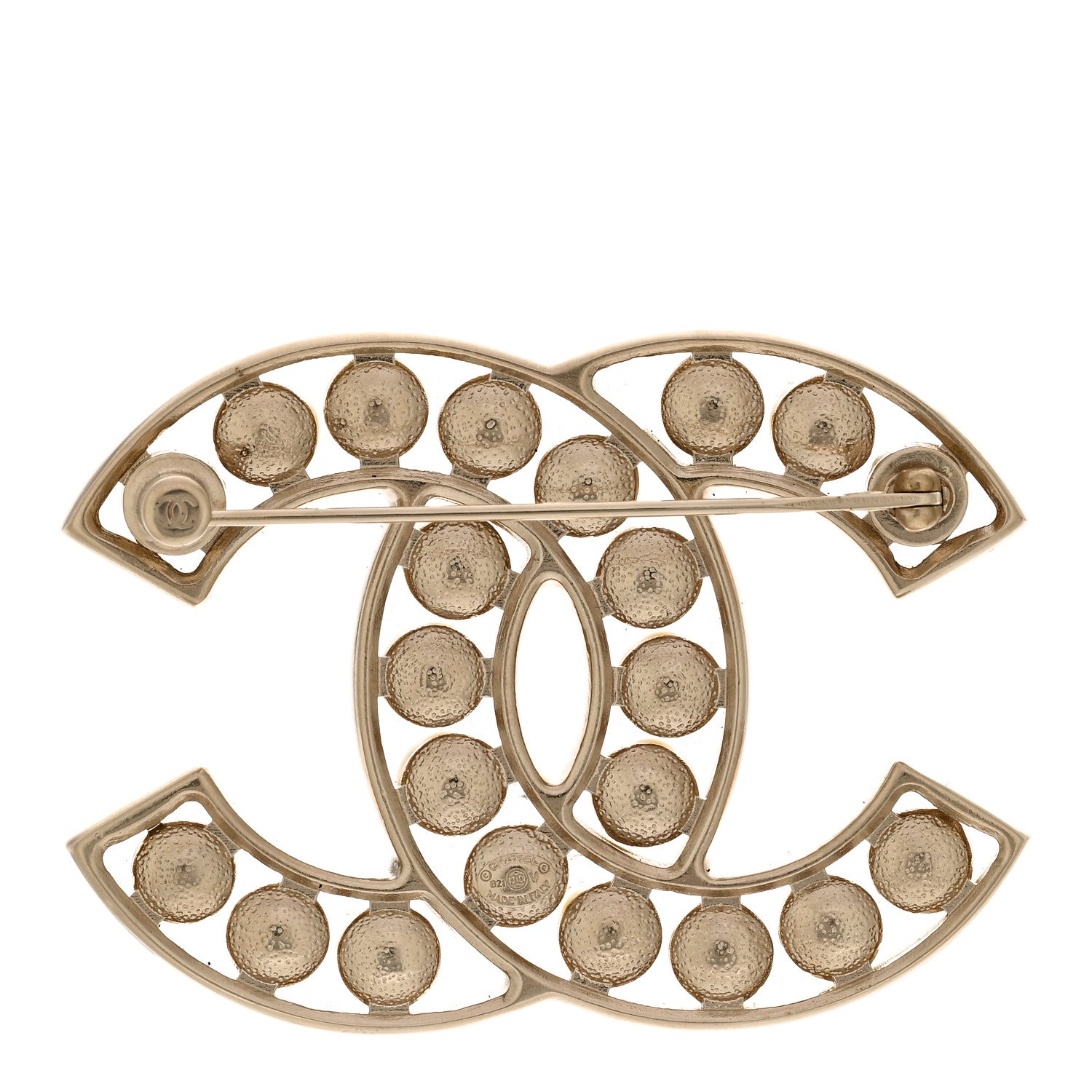 Chanel Pearl CC Brooch Light Gold 3 of 4