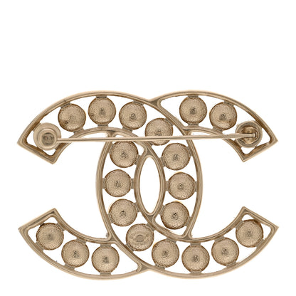 Chanel Pearl CC Brooch Light Gold 3 of 4