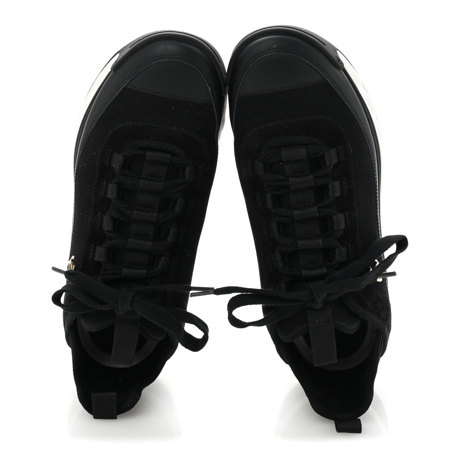 Chanel Velvet Calfskin Mixed Fibers CC Sneakers 39.5 Black 2 of 9