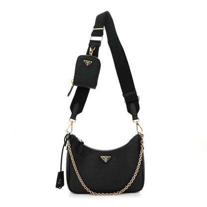 Prada Saffiano Lux Re-Edition 2005 Shoulder Bag Black 1 of 9